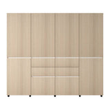 Armario moderno arena en MDF 230x200 cm con 4 cajones