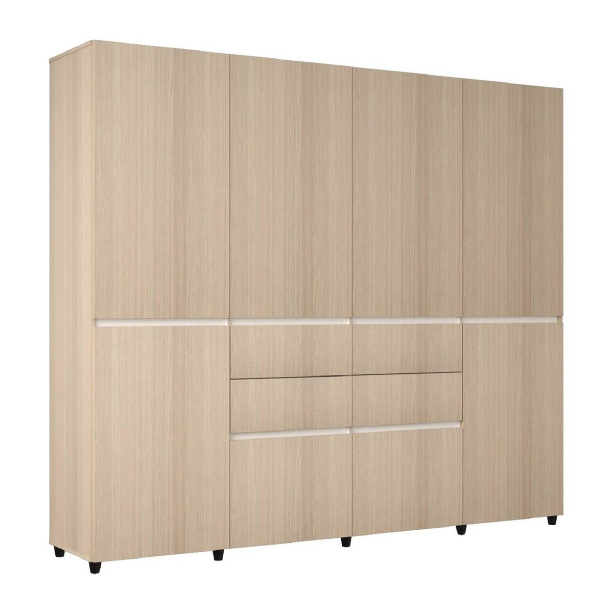 Armario moderno arena en MDF 230x200 cm con 4 cajones