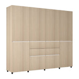 Armario moderno arena en MDF 230x200 cm con 4 cajones