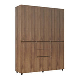 Armario amaretto moderno en MDF 150x200 cm con 6 puertas y 2 cajones