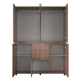 Armario amaretto moderno en MDF 150x200 cm con 6 puertas y 2 cajones