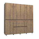 Armario amaretto moderno 200x200 cm con 6 puertas y 4 cajones