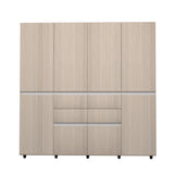 Armario arena y blanco 200x200 cm con 6 puertas y 4 cajones