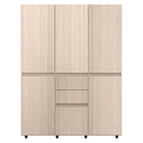 Armario arena y blanco 150x200 cm con 6 puertas y 2 cajones