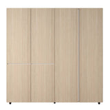 Armario arena y blanco 200x200 cm con 6 puertas y 2 cajones