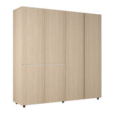 Armario arena y blanco 200x200 cm con 6 puertas y 2 cajones