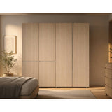 Armario arena y blanco 200x200 cm con 6 puertas y 2 cajones