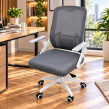 Silla de oficina azul aguamarina ergonómica en malla con brazos abatibles 59x92 cm