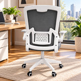 Silla de oficina azul aguamarina ergonómica en malla con brazos abatibles 59x92 cm