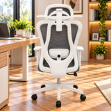 Silla de oficina azul aguamarina en malla con cabecero ajustable y ruedas 65x120 cm