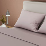 Juego de sábanas Confortable para cama doble lila con cortina en microfibra 140x190 cm