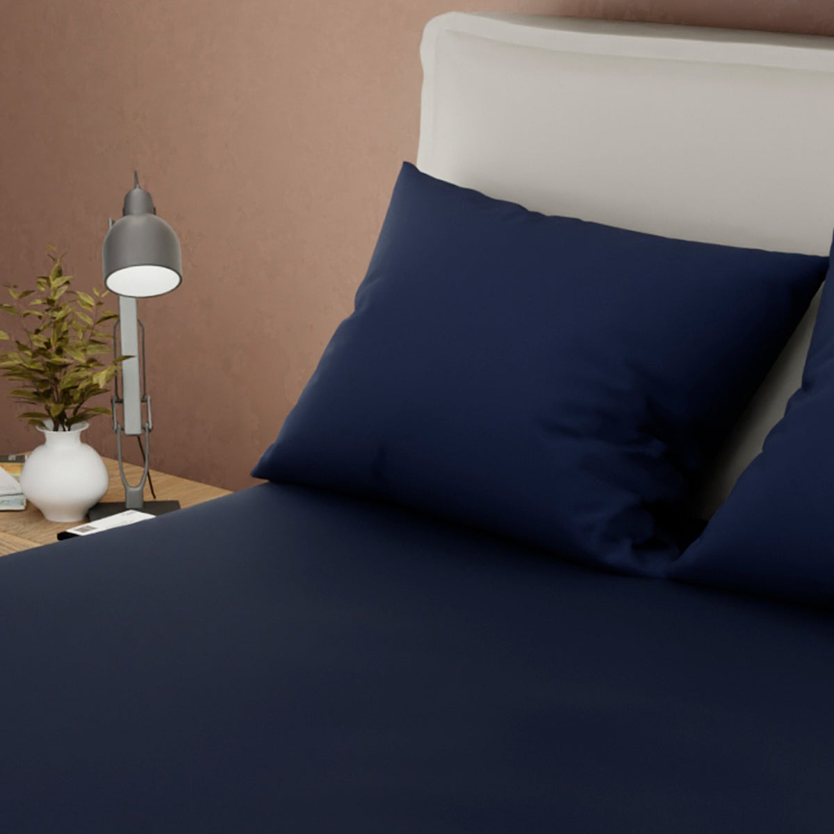 Juego de sábanas Confortable para cama doble azul petróleo con cortina en microfibra 140x190 cm