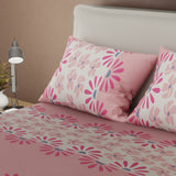 Juego de sábanas queen rosado Spring Bright con cortina en microfibra 160x190 cm