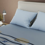 Juego de sábanas Palma para cama doble azul on cortina en microfibra 140x190 cm