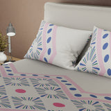 Juego de sábanas Boho para cama doble gris con cortina en microfibra 140x190 cm