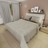 Juego de sábanas Tendenza Ramo di Luce king beige claro en microfibra 200x200 cm