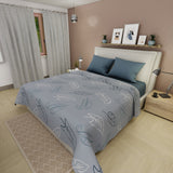 Juego de sábanas Tendenza Notte Chiara para cama doble azul grisáceo en microfibra 140x190 cm