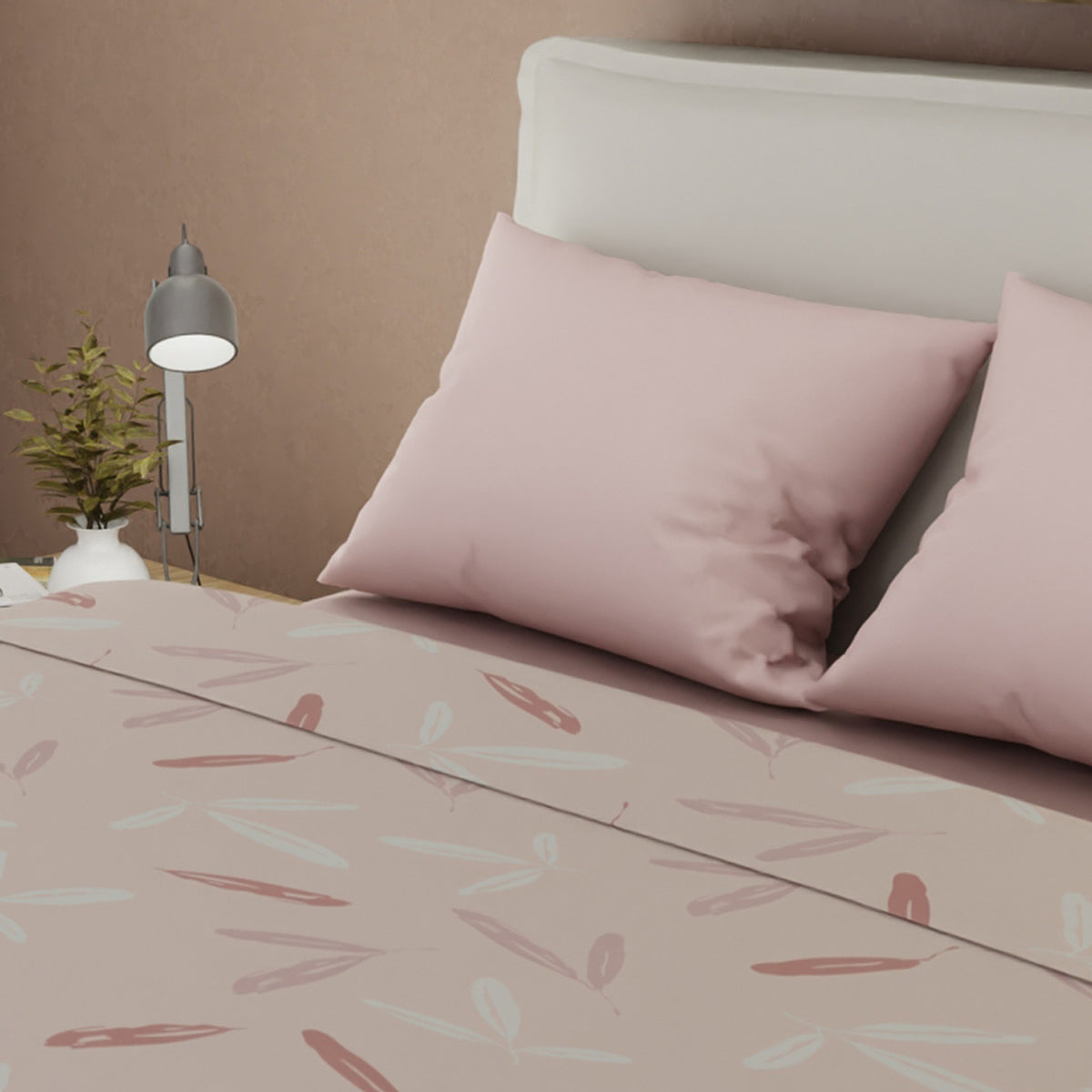 Juego de sábanas Sospiri di Natura king rosado claro en microfibra suavizada 200x200 cm