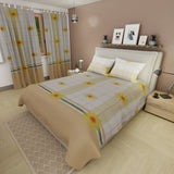 Juego de sábanas Dulce Jardín queen camel en microfibra 160x190 cm