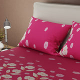 Juego de sábanas Floralia semidoble fucsia microfibra 120x190 cm
