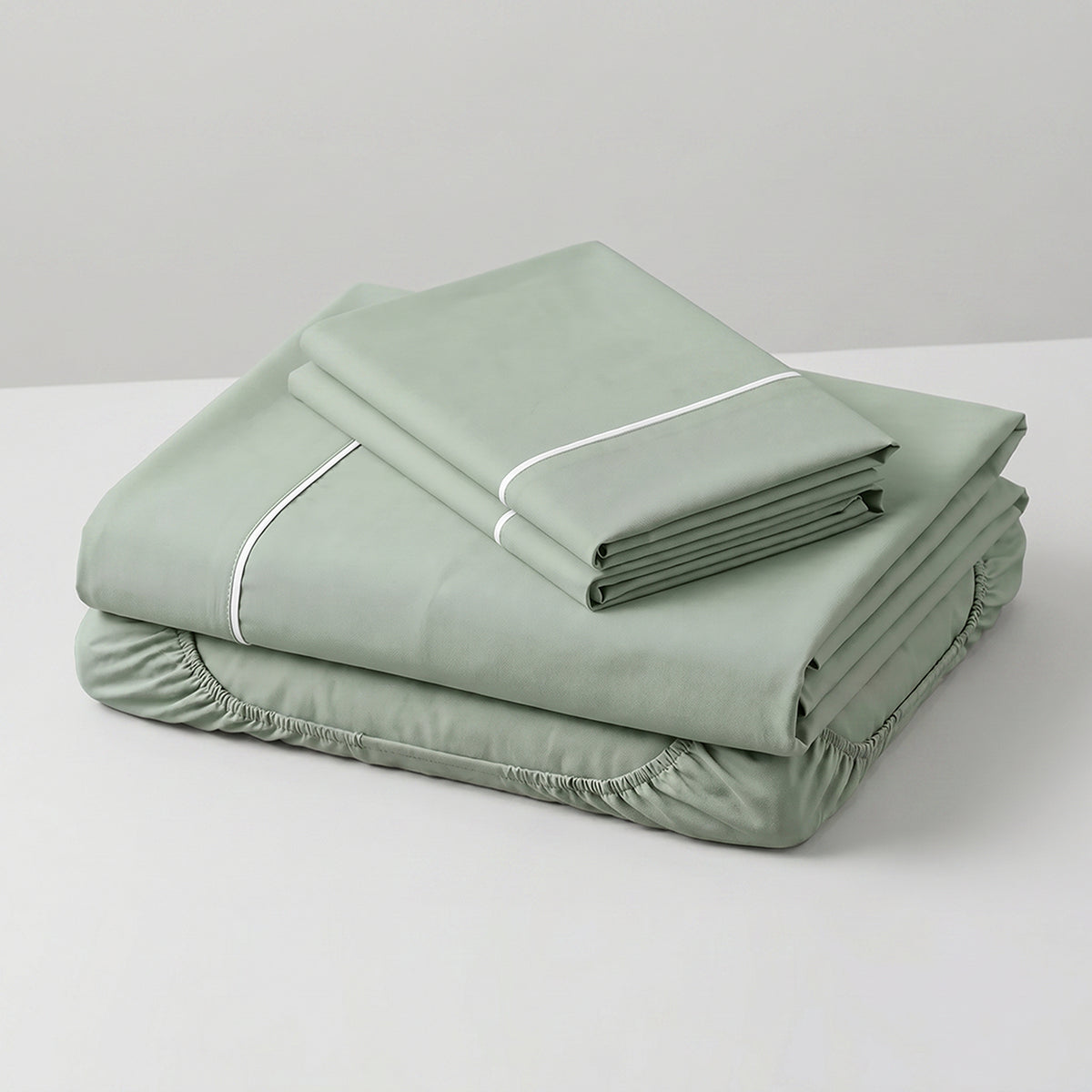 Sábana Básicos sencilla verde grisáceo en microfibra suavizada 100x190 cm con elástico