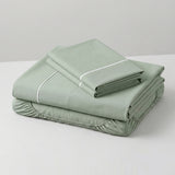 Sábana Básicos para cama doble verde grisáceo en microfibra suavizada 140x190 cm con elástico