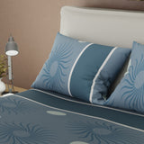 Juego de sábanas Eclipse king azul acero 200x200 cm 180 hilos algodón poliéster