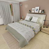 Juego de sábanas Minimal Home para cama doble verde y gris 140x190 cm 180 hilos algodón poliéster
