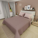 Juego de sábanas para cama doble palo de rosa en microfibra 140x190 cm con 4 fundas