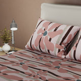 Juego de sábanas Coral Bloom para cama doble rosa viejo en microfibra 140x190 cm