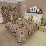 Juego de sábanas Boho Clay queen beige en microfibra 160x190 cm