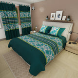Juego de sábanas Ash & Cobalt queen verde petróleo en microfibra 160x190 cm