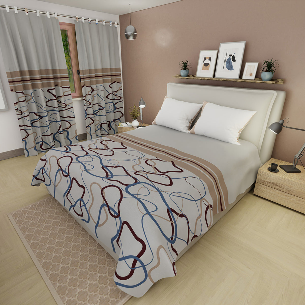 Juego de sábanas Vanguardia sencillo gris claro en microfibra 100x190 cm