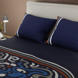 Juego de sábanas Tinta Escarlata para cama doble azul marino microfibra 140x190 cm 4 piezas