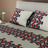 Juego de sábanas Esferas para cama doble beige en microfibra 140x190 cm