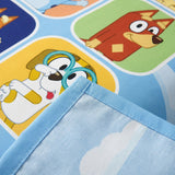 Juego de sábanas azul Bluey y Amigos semidoble 120x190 cm en microfibra