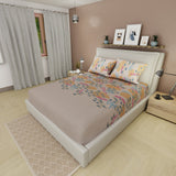 Sábana ajustable Balance queen beige grisáceo en microfibra 160x190 cm con fundas