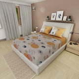 Sábana ajustable Urbanix para cama doble beige grisáceo en microfibra 140x190 cm