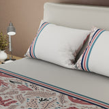 Sábana ajustable Romantic Due queen gris claro en microfibra 160x190 cm con fundas