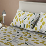 Sábana ajustable Golden Leaf sencillo en microfibra 100x190 cm estampada