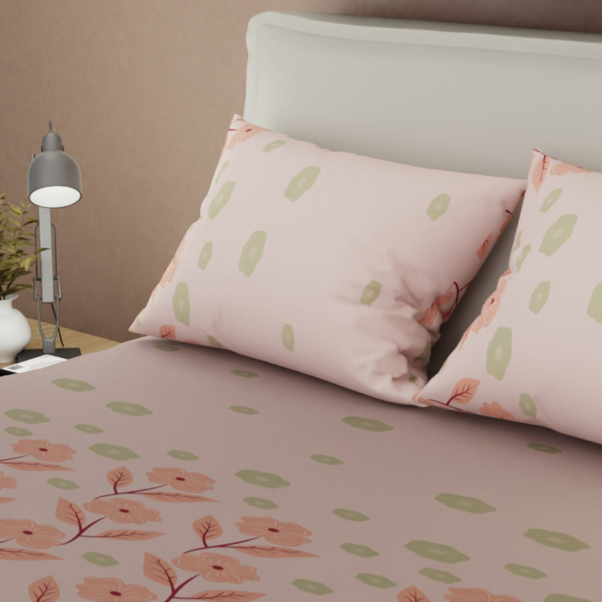 Sábana ajustable Dulce Primavera sencilla palo de rosa microfibra 100x190 cm
