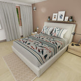Sábana ajustable Savia Silvestre para cama doble gris claro en microfibra 140x190 cm