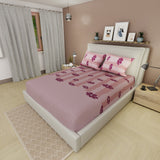 Sábana ajustable Oasis para cama doble malva en microfibra 140x190 cm con fundas