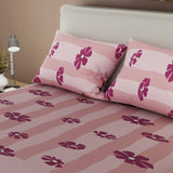 Sábana ajustable Oasis para cama doble malva en microfibra 140x190 cm con fundas