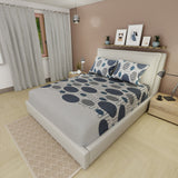 Sábana ajustable Trazo Memphis para cama doble gris en microfibra 140x190 cm