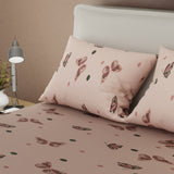 Sábana ajustable Savia Silvestre para cama doble terracota microfibra 140x190 cm