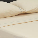 Juego de sábanas Básicos para cama doble crema en microfibra suavizada 140x190 cm