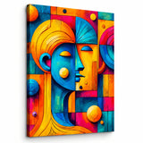 Lienzo Cuadro Decorativo Pareja Cubista Geométrica 110x80cm