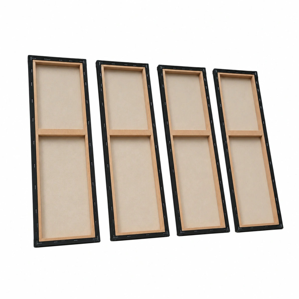 Lienzo Set 4 Cuadros Decorativos Rostros Abstractos Efecto Relieve 18x60cm cu