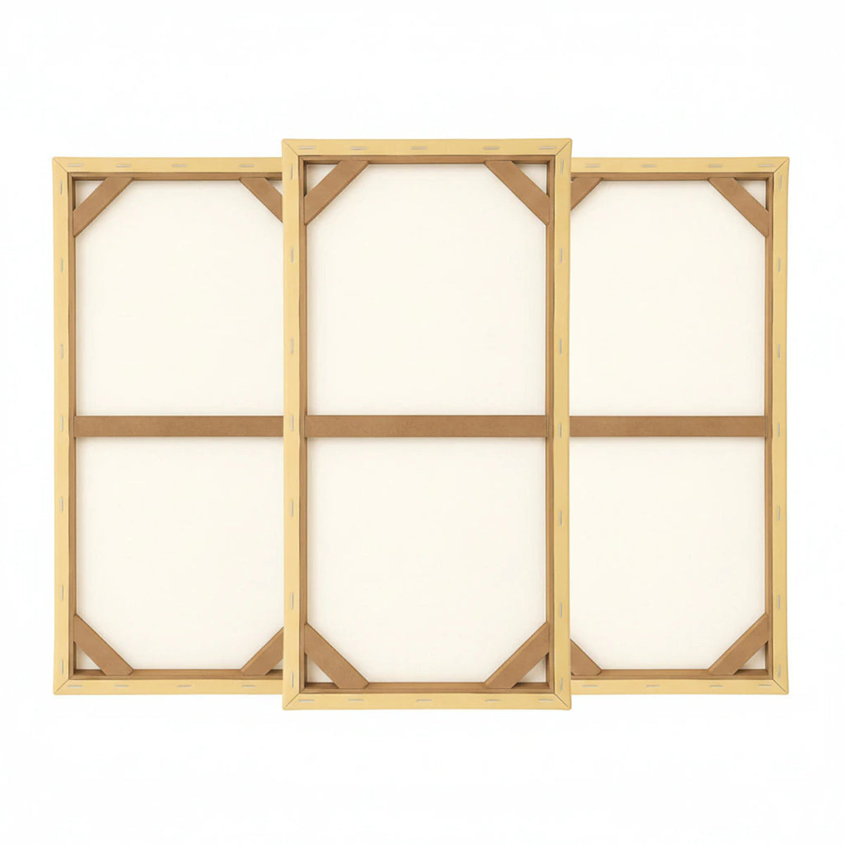 Lienzo Tríptico Cuadros Decorativos Verano Floral Naranja Azul 34x72cm cu